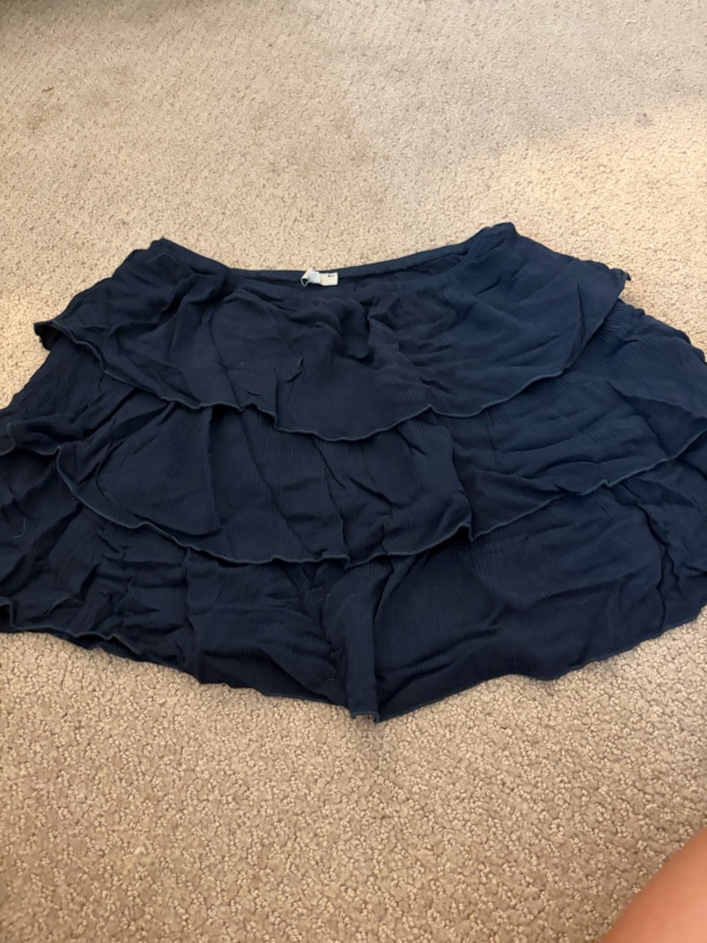 Brandy Melville Navy Tiered Ruffle Mini Skirt